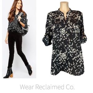 IVANKA TRUMP Dressy Black & White Tunic Top